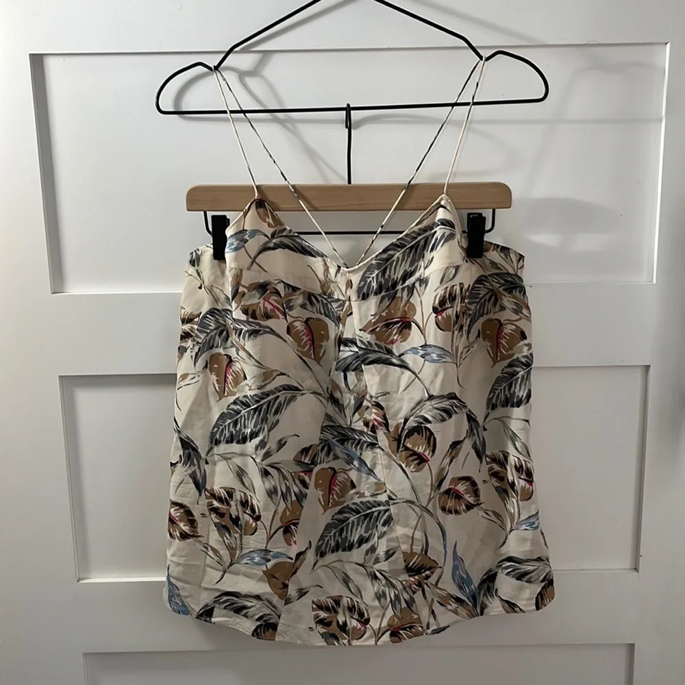 MADEWELL | GUC Strappy Flowy Fall Colored Botanical Tank Top L - Picture 1 of 7